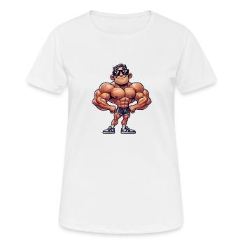 Bodybuilder Cool - T-shirt respirant Femme - blanc - Devant - AI Model Female 172 dark (172cm)