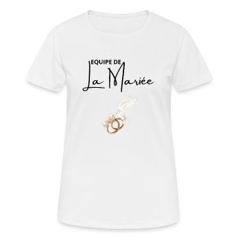 Équipe de La mariée - T-shirt respirant Femme - blanc - Devant - AI Model Female 172 dark (172cm)