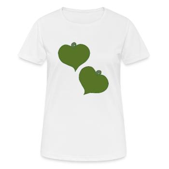 herzanhaenger gruen zwei - Frauen T-Shirt atmungsaktiv - Weiß - Vorne - AI Model Female 172 dark (172cm)