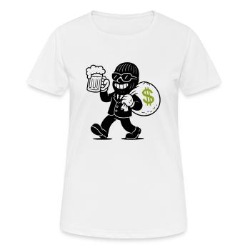 Banques braqueurs, gangsters argent - T-shirt respirant Femme - blanc - Devant - AI Model Female 172 dark (172cm)