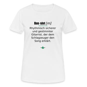 Bassist (m) - Frauen T-Shirt atmungsaktiv - Weiß - Vorne - AI Model Female 172 dark (172cm)