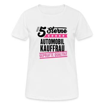 5Sterne Automobilkauffrau - Frauen T-Shirt atmungsaktiv - Weiß - Vorne - AI Model Female 172 dark (172cm)