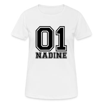 Nadine - Name - Frauen T-Shirt atmungsaktiv - Weiß - Vorne - AI Model Female 172 dark (172cm)