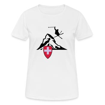 Matterhorn Zermatt Suisse - T-shirt respirant Femme - blanc - Devant - AI Model Female 172 dark (172cm)