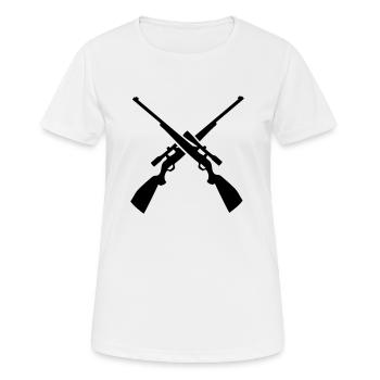 guns - Women's Breathable T-Shirt - white - Front - AI Model Female 172 dark (172cm)