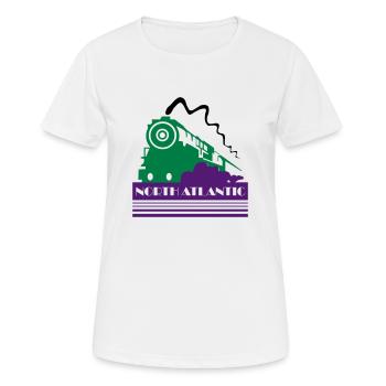 Nordatlantische Art-déco-Eisenbahn - Frauen T-Shirt atmungsaktiv - Weiß - Vorne - AI Model Female 172 dark (172cm)