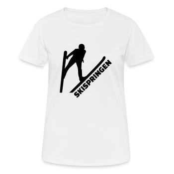 Skispringen - Frauen T-Shirt atmungsaktiv - Weiß - Vorne - AI Model Female 172 dark (172cm)