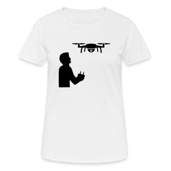 Drohne - Frauen T-Shirt atmungsaktiv - Weiß - Vorne - AI Model Female 172 dark (172cm)