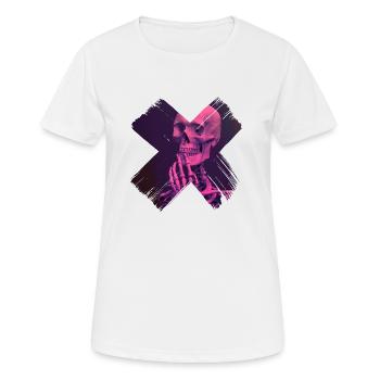 Skull - Frauen T-Shirt atmungsaktiv - Weiß - Vorne - AI Model Female 172 dark (172cm)