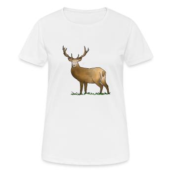 Cerf - T-shirt respirant Femme - blanc - Devant - AI Model Female 172 dark (172cm)