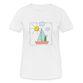 Tour de voile - T-shirt respirant Femme - blanc - Devant - AI Model Female 172 dark (172cm)