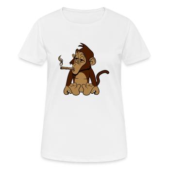 Chanvre affe Weed - T-shirt respirant Femme - blanc - Devant - AI Model Female 172 dark (172cm)