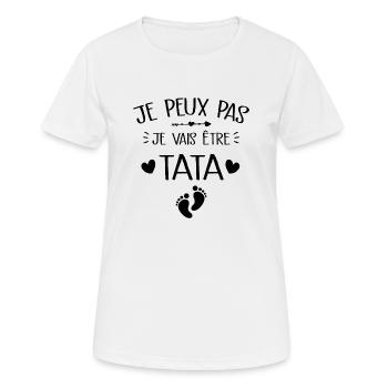 Je Peux Pas Je Vais être Tata - T-shirt respirant Femme - blanc - Devant - AI Model Female 172 dark (172cm)