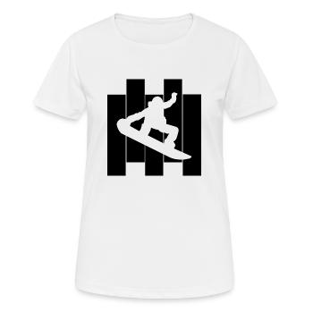 Snowboard Snowboarder - Frauen T-Shirt atmungsaktiv - Weiß - Vorne - AI Model Female 172 dark (172cm)