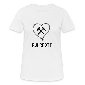 Ruhrpott - Frauen T-Shirt atmungsaktiv - Weiß - Vorne - AI Model Female 172 dark (172cm)