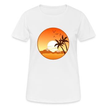 Sunset summer background - Women's Breathable T-Shirt - white - Front - AI Model Female 172 dark (172cm)