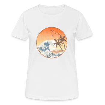 La Grande Vague au large de Kanagawa - T-shirt respirant Femme - blanc - Devant - AI Model Female 172 dark (172cm)