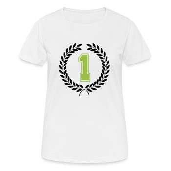 1 - Frauen T-Shirt atmungsaktiv - Weiß - Vorne - AI Model Female 172 dark (172cm)