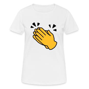 Emoji Applaudissements Sketch Couleur - T-shirt respirant Femme - blanc - Devant - AI Model Female 172 dark (172cm)