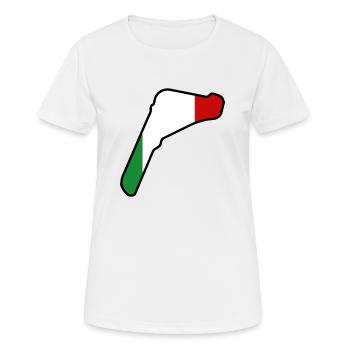 Italien Rennstrecke mit Flagge - Frauen T-Shirt atmungsaktiv - Weiß - Vorne - AI Model Female 172 dark (172cm)