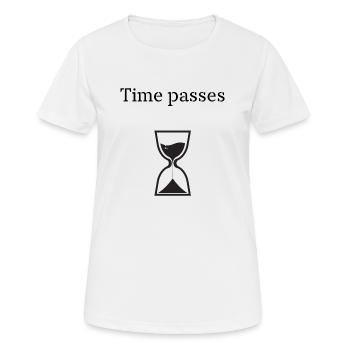 Time passes - T-shirt respirant Femme - blanc - Devant - AI Model Female 172 dark (172cm)