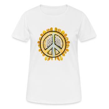 Friede - Frauen T-Shirt atmungsaktiv - Weiß - Vorne - AI Model Female 172 dark (172cm)