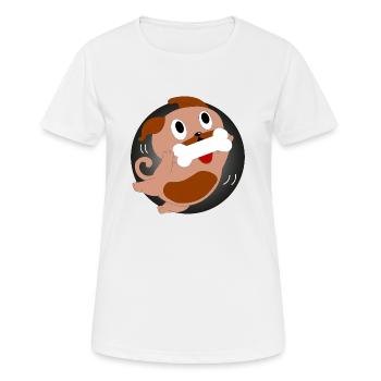 Hund mit Knochen - Frauen T-Shirt atmungsaktiv - Weiß - Vorne - AI Model Female 172 dark (172cm)