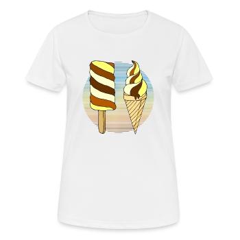 Eis - Frauen T-Shirt atmungsaktiv - Weiß - Vorne - AI Model Female 172 dark (172cm)