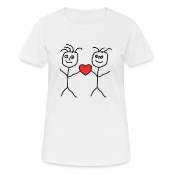 Stick hommes - T-shirt respirant Femme - blanc - Devant - AI Model Female 172 dark (172cm)