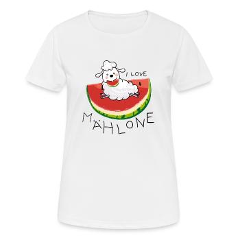 Moutons d’été et melon - T-shirt respirant Femme - blanc - Devant - AI Model Female 172 dark (172cm)