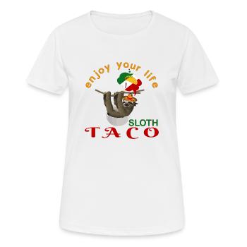 Taco Faultier - Frauen T-Shirt atmungsaktiv - Weiß - Vorne - AI Model Female 172 dark (172cm)