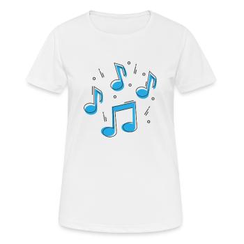 Cartoon-Noten - Frauen T-Shirt atmungsaktiv - Weiß - Vorne - AI Model Female 172 dark (172cm)