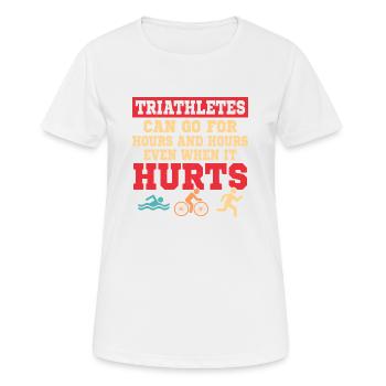 Triathletes can go for hours and hours Triathlon - Women's Breathable T-Shirt - white - Front - AI Model Female 172 dark (172cm)