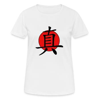 Chinesisches Zeichen, Echt - Frauen T-Shirt atmungsaktiv - Weiß - Vorne - AI Model Female 172 dark (172cm)