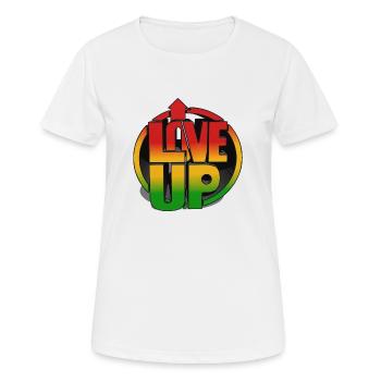 LIEBE NACH OBEN - Frauen T-Shirt atmungsaktiv - Weiß - Vorne - AI Model Female 172 dark (172cm)