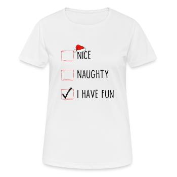 Sympa coquin je m’amuse - T-shirt respirant Femme - blanc - Devant - AI Model Female 172 dark (172cm)