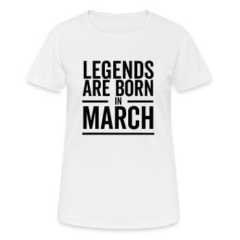 Les légendes naissent en mars - T-shirt respirant Femme - blanc - Devant - AI Model Female 172 dark (172cm)
