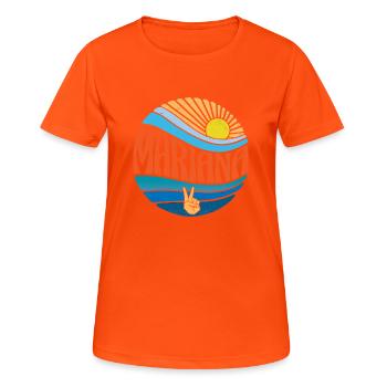 Mariana Shirt Vintage Sunset Mariana Groovy Tie - Women's Breathable T-Shirt - neon orange - Front - AI Model Female 172 dark (172cm)