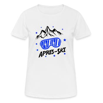 apres ski - Frauen T-Shirt atmungsaktiv - Weiß - Vorne - AI Model Female 172 dark (172cm)