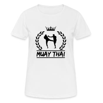 Muay Thai - Frauen T-Shirt atmungsaktiv - Weiß - Vorne - AI Model Female 172 dark (172cm)