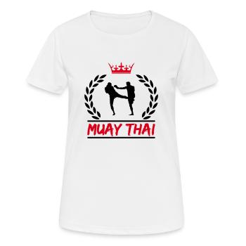 muay thai - Frauen T-Shirt atmungsaktiv - Weiß - Vorne - AI Model Female 172 dark (172cm)
