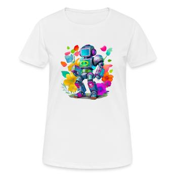 Robot - Frauen T-Shirt atmungsaktiv - Weiß - Vorne - AI Model Female 172 dark (172cm)