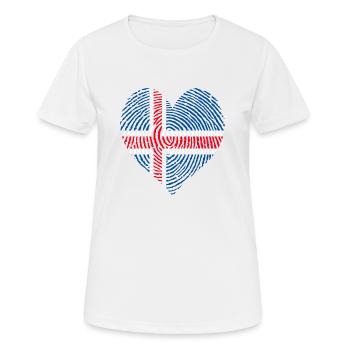 Cœur norvégien - T-shirt respirant Femme - blanc - Devant - AI Model Female 172 dark (172cm)