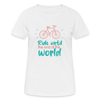 Roulez à la fin du monde - T-shirt respirant Femme - blanc - Devant - AI Model Female 172 dark (172cm)
