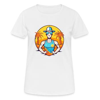Al le vacancier - T-shirt respirant Femme - blanc - Devant - AI Model Female 172 dark (172cm)