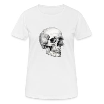 Pencil skull - Women's Breathable T-Shirt - white - Front - AI Model Female 172 dark (172cm)