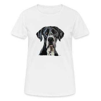 Great Dane - Dänische Dogge - Women's Breathable T-Shirt - white - Front - AI Model Female 172 dark (172cm)
