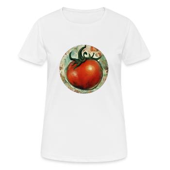 Tomate / Gemüse / Vegetable - Frauen T-Shirt atmungsaktiv - Weiß - Vorne - AI Model Female 172 dark (172cm)