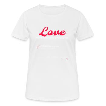 Inscription LOVE blanche - T-shirt respirant Femme - blanc - Devant - AI Model Female 172 dark (172cm)