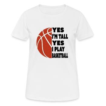 yes I play basketball Funny Retro Vintage - T-shirt respirant Femme - blanc - Devant - AI Model Female 172 dark (172cm)